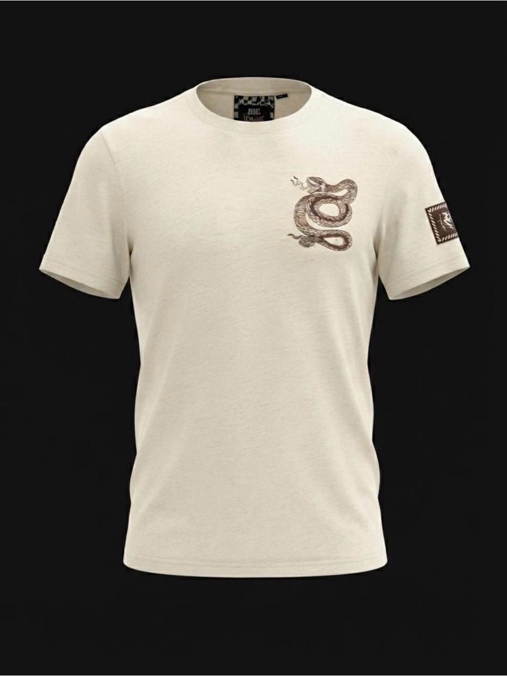 REBEL VENGEANCE Graphic Tee Size Small Snake Print Off-White
